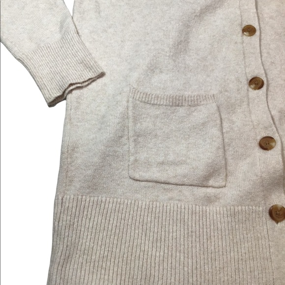 CASLON - Organic Cotton Blend Buttoned Cardigan Sweater in Oatmeal Color - M - Picture 8 of 16